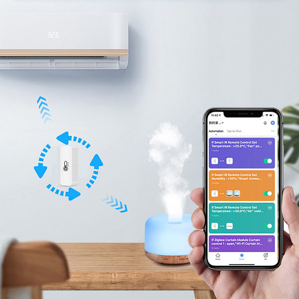 Tuya Elektronisk Fjernbetjening Temperatur Fugtighedssensor WiFi