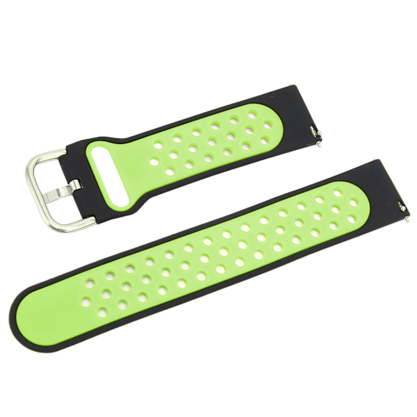 20mm Blød Silikon Urrem Armbånd Udskiftning med Luft Huller til Amazfit GTS 3 Sort Grøn