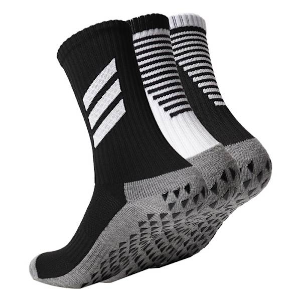 Mænds Sokker Tykkelse Kort Rør Midt Rør Fodbold Sokker Stribet Anti-Slip Slidstærk Atletiske Sokker White Short Average Size