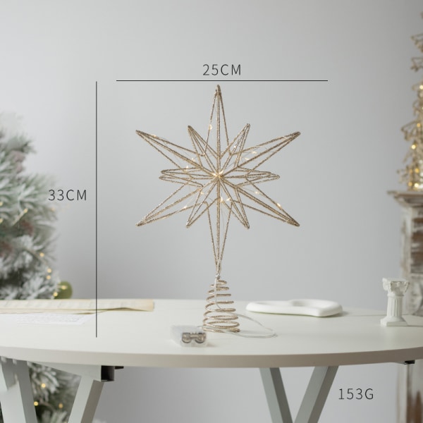 2023 Christmas Tree Top Star Fem-spiss Star Tree Top XINGX LED-lysdekorasjon Fem-stjerners 11