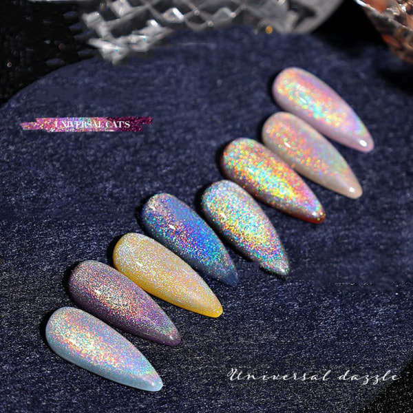 15 ml Rainbow Cat Eye Gel Colorful Reflex Glitter Magnetic