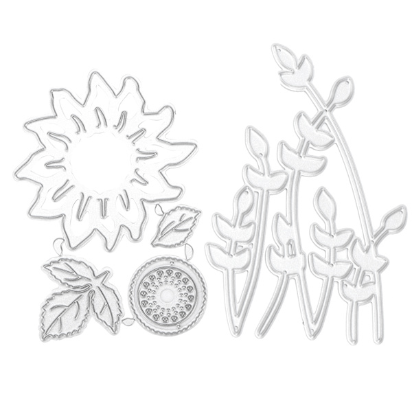 Metalliska Stansformar Solros Metall Prägling Stansform Set Die Cuts för Korttillverkning Scrapbooking DIY Kort