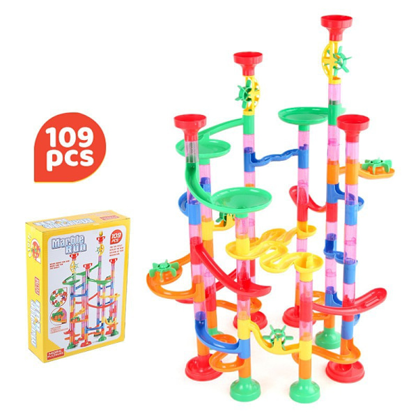 Kulabana Stor Partikel Glidkula Byggklossar Pussel Monteringsskena Byggklossar Leksaker 109pcs-B