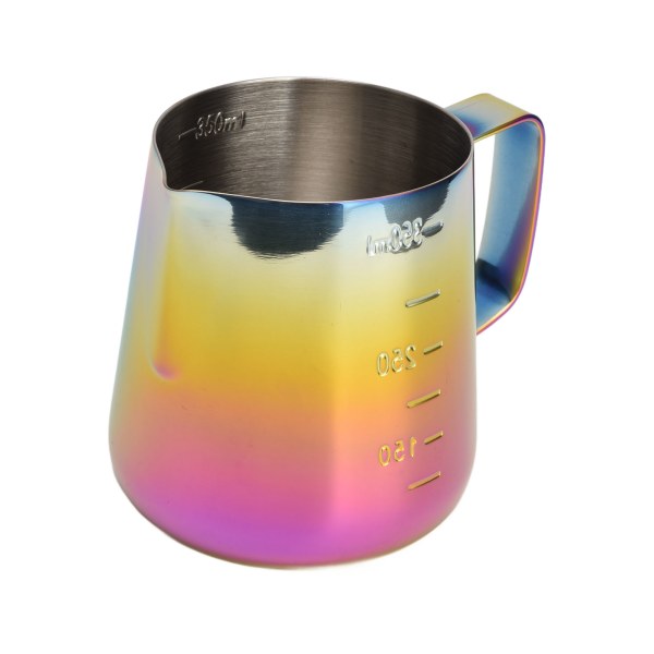 350 ml värikäs ruostumattomasta teräksestä valmistettu kahvimaidon vaahdotuskannu Garland Cup latte-kannu vaakalla