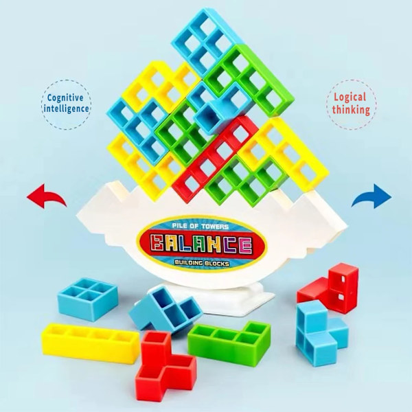Tetra Tower Spel Staplingsblock Stapelbyggblock Balanspusselbräde Monteringstenar Pedagogiska Leksaker 16 block 16 blocks