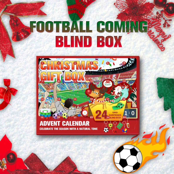 Adventskalender VM-fotboll Leksak Blind Box 24 Rutor Nedräkning Fotboll Nyckelhängen Blind Box 1