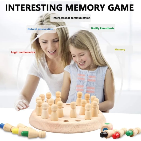 1 Set Familjebrädspel Trä Memory Game 1