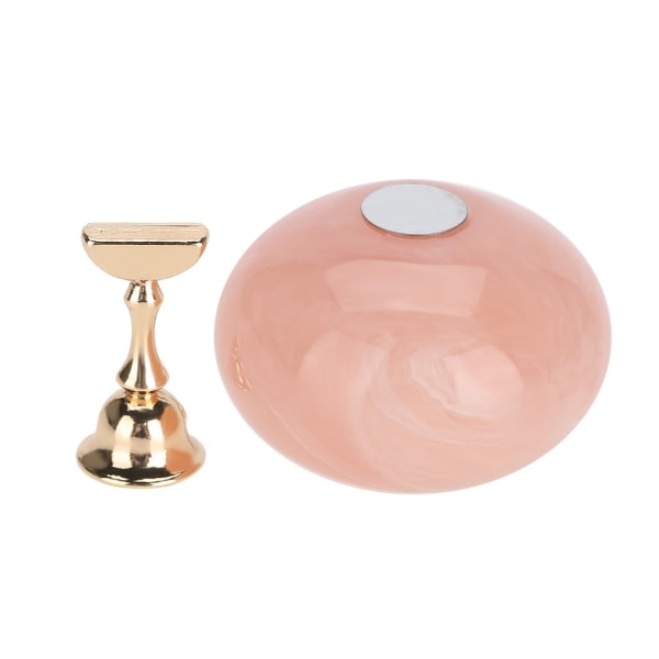 Manikyr Display Stativ Hyllnagelkonst Tipshållare Magnetisk Gyllene Bas Rosa