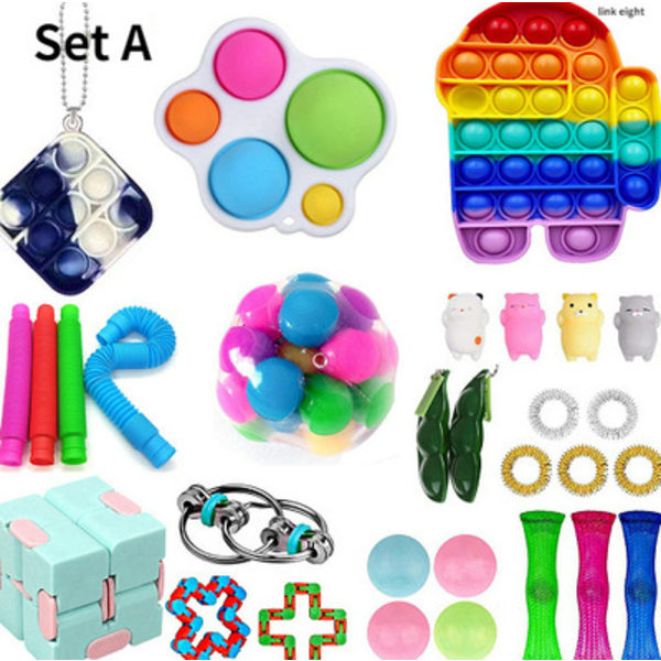 30 kpl. Fidget Pop it -lelusetti lapsille ja aikuisille, setti 1