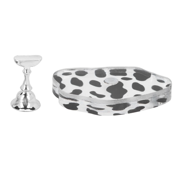 Akryl Nagelkonst Displayställ Bärbar Hemma Salong DIY Övning Nagelspets Hållare för Nybörjare Nagelkonstnär Silver