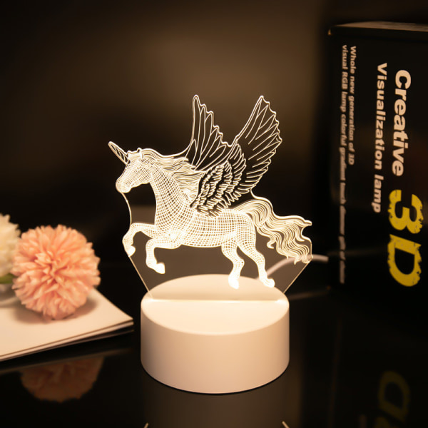 3D Liten Nattlampa Creative Touch Akryl Bordslampa Sängbord Ambiance Ljus Aktivitetspresent Sika deer