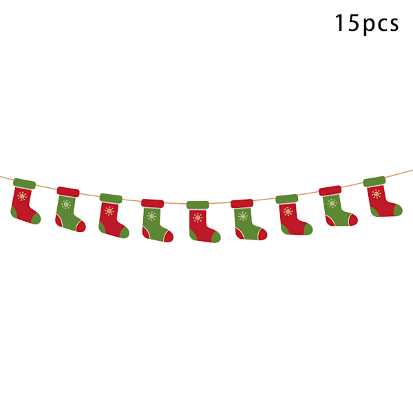 Amazon Julepynt Hengende Flaggbanner God Jul Fest Bakgrunn Bokstaver for Dekorasjon Hengende Flagg Style 2
