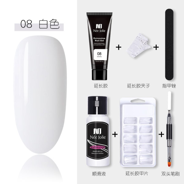6-pack nagelgel-färgset nagelset polygel-set #08