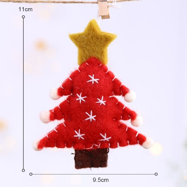 Julepynt i ullfilt - Hengepynt til DIY-juletrær White Christmas Tree