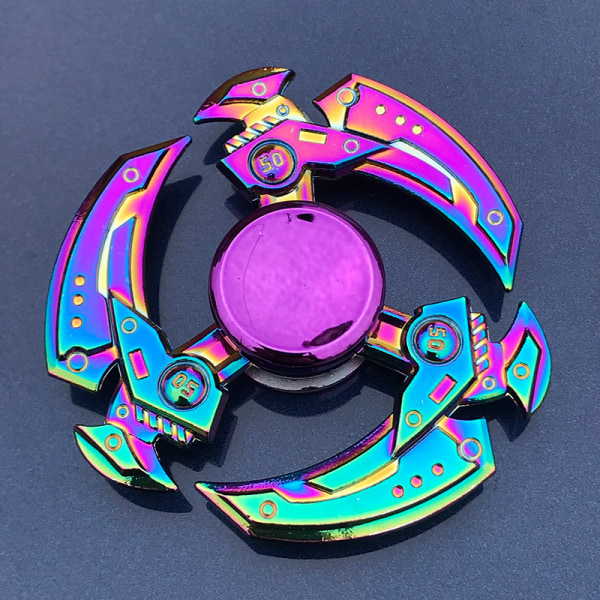 Metallisk Färgglad Legering Fingertopp Gyro Fingerrotation Användbar Verktyg för Tryckreducering Colorful Three-Page Pioneer 123