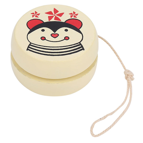 Söt tecknad trä-yo-yo boll leksak tidig utbildning leksak för barn (Bi)