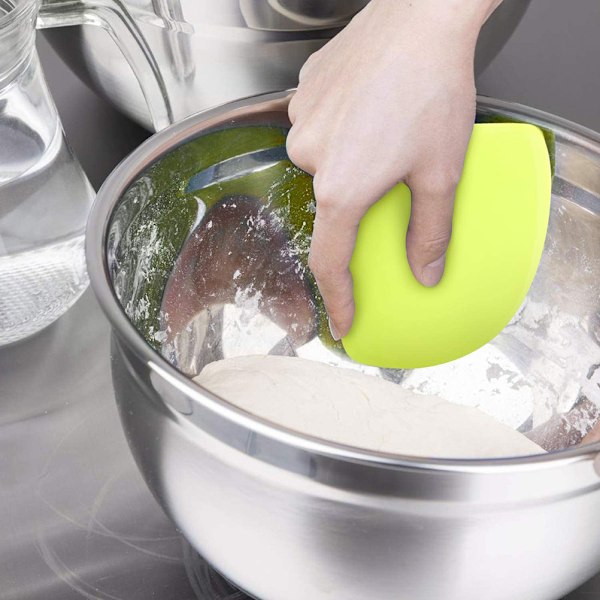 Degdegsskrapningssats Multifunktionell Plastkakskrapor Set Rakt Böjt Tandade Skrapor