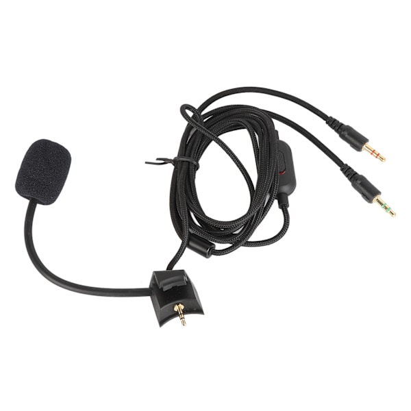 Ersättningskabel för mikrofon, brusreducerande mikrofonkabel med volymjustering och tyst knapp för spelheadset