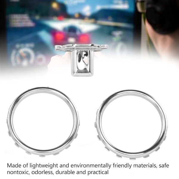 Dekorativa Accent Rings för Xbox Elite Series 2-kontroll Matte Krom Byt ut Knappar Ersättningsdelar Silver