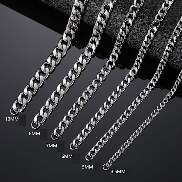 Trendikäs Miesten Kaulakoru, Solisluun Ketju, Miesten Ketju Tarvikkeet, Titaaniteräksinen Kuubalainen Linkkiketju 10mm Width 60cm