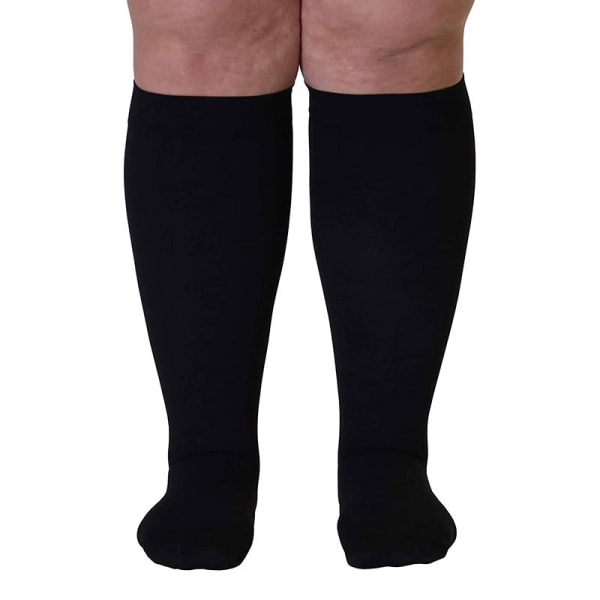 Tå Wraps Plus Size Kompressionsstrømper Elastiske Strømper svart 3XL