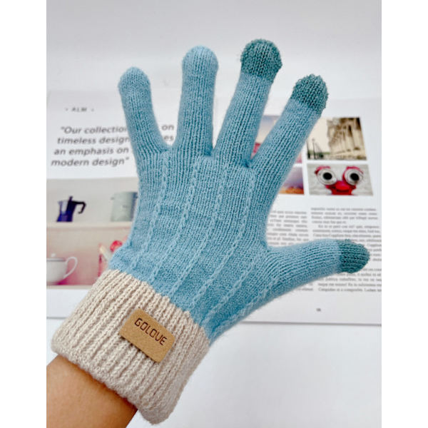 Vinter touch screen strikkede handsker