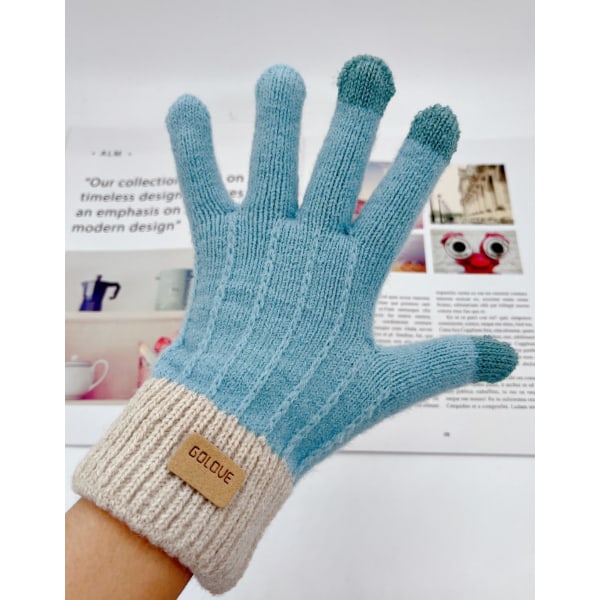 Vinterstickade handskar med pekskärm
