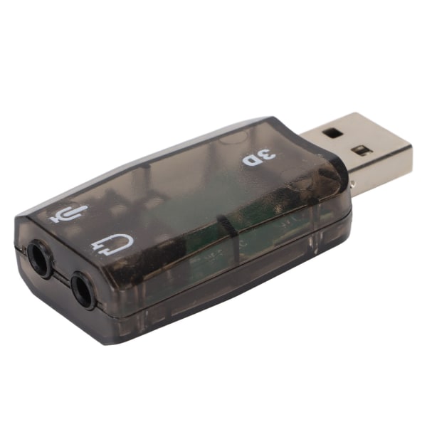 USB-äänikortti Stereo Virtual 5.1 -kanavainen ulkoinen ääniadapteri 3,5 mm:n kuuloke- ja mikrofoniliitännöillä Windows-tietokoneille