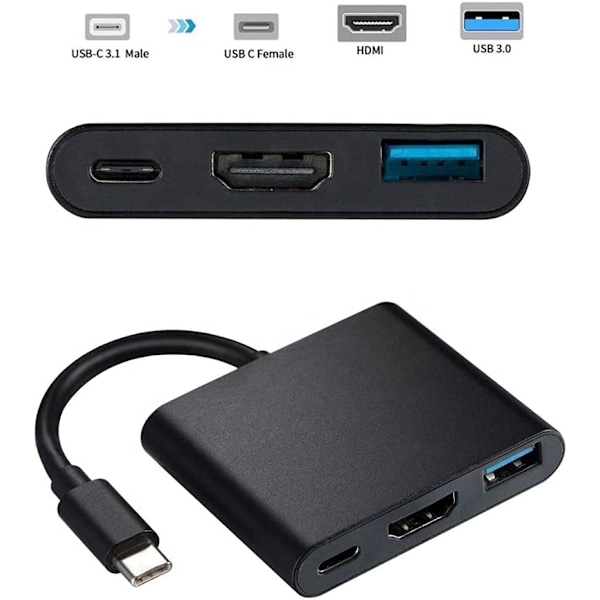 USB C-HDMI-adapter 4K HUB Typ C-adapter