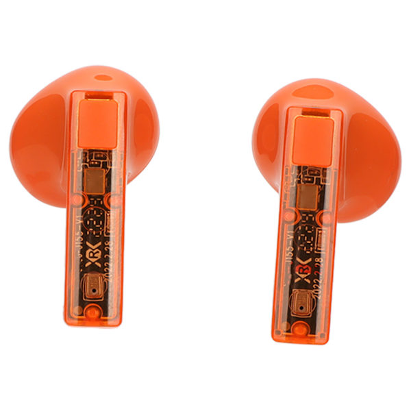 Trådlösa Bluetooth-hörlurar Genomskinlig kropp Design Låg latens 2-vägs transmission Spel Sport Hörlurar för utomhus Orange