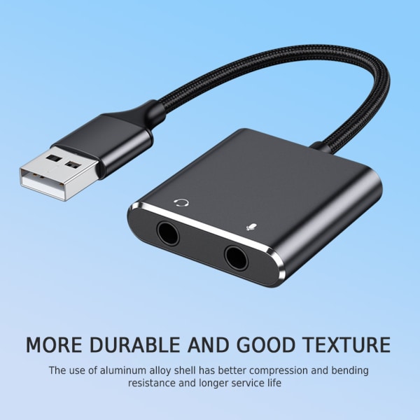 USB Ekstern Lydkort Adapter Lydkort Konverter med Hovedtelefon og Mikrofon Jack