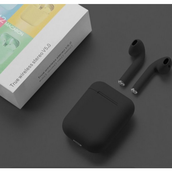 i12 Langattomat Bluetooth-kuulokkeet TWS Kosketus Bluetooth-kuulokkeet svart