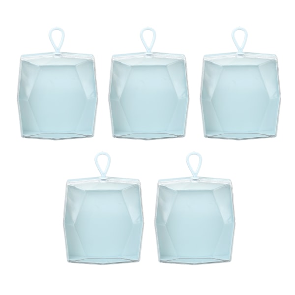 5 stk Pudderpuff Oppbevaringsboks Transparent Multifunksjonell Slitesterk Pudderpuff Holder Etui for Ørepynt Halskjeder