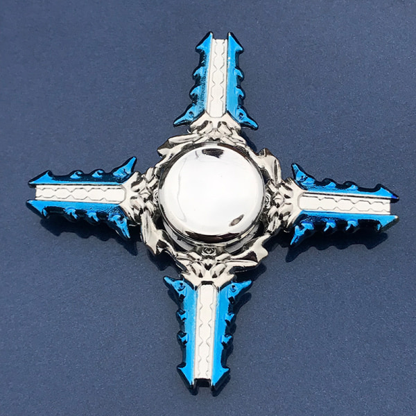 Metallisk Färgglad Legering Fingertopp Gyro Fingerrotation Användbar Verktyg för Tryckreducering Cao Cao Duolong [Silver] 030