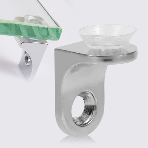 10 stk Hyller Holder Støtte Suger i Sinklegering Rundt Hjørneform for Glass og Treplater