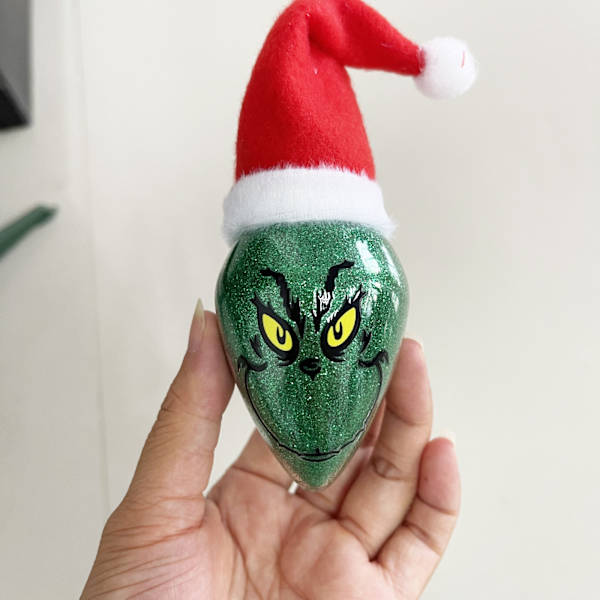 Grinch med tomteluva Juldekorationer Grinch Blinkande Dekoration Julgranshänge 1