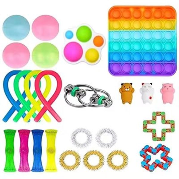 25pcs. Fidget Pop it Toys Set pack for kids and adults