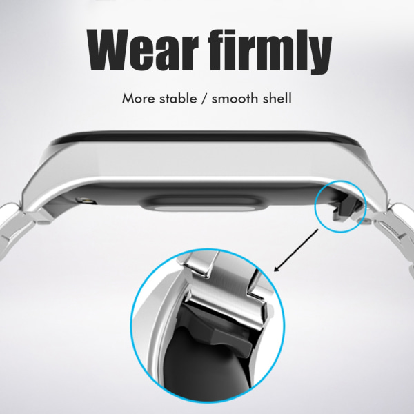 Ersättningsarmband som är kompatibla för Xiaomi Band 7 metallremmar Vattentäta remmar i rostfritt stål Lätt att installera med verktyg