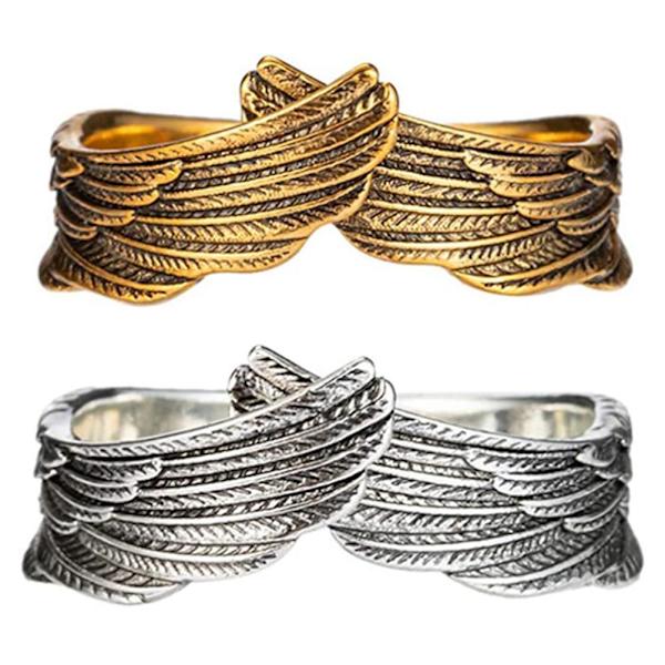Engelring Retro Engelvinge Ring Justerbar Statement Ring Valentinsdagsgave til Par Elskere