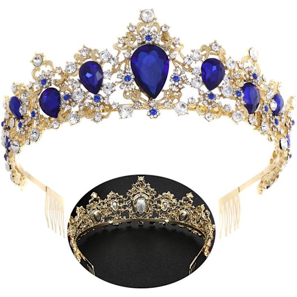 Kristall Bröllopskrona med Kam Parad Tiara Krona Strass