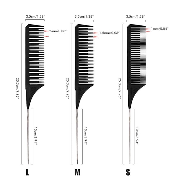 Hårkam, hårfargekam, hårstylingkam for frisørsalong, barbershop og hjem