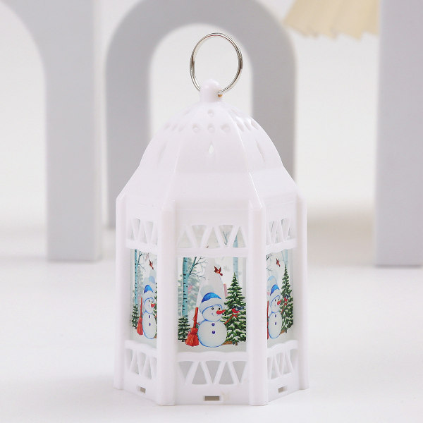 Julepynt Lysende Nattelykter Hatt Ismann Julegave KT-C Forbruksvarer White Snowman Style