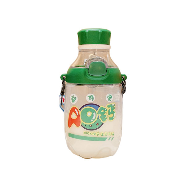 Vannflaske for barn med sugerør drikkeflaske 420ML blå / klistremerker