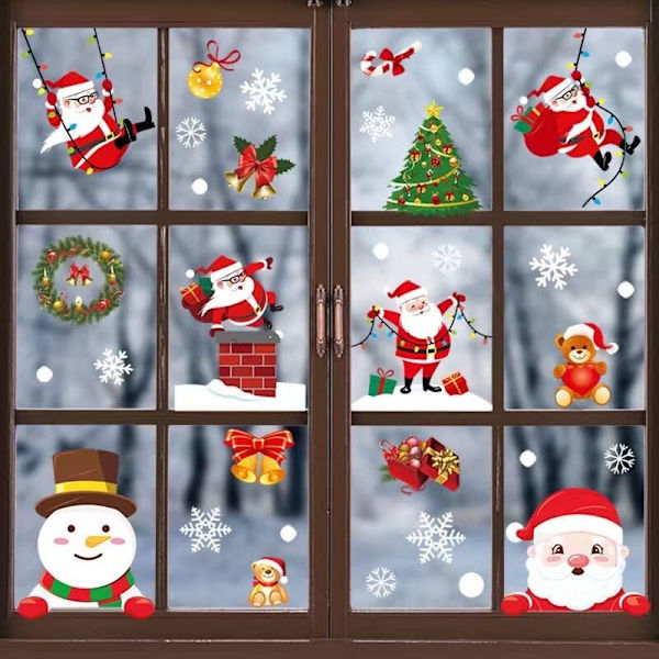 Julevindudekorasjon, Julestickers, Vinduestickers til Jul, DIY Dekorasjon Vinduestickers 1