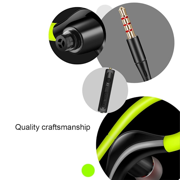 Øretelefoner 3.5mm Sport Øretelefon Super Stereo Headset Svedtæt Løbeheadset Med Mic Ørehage Hovedtelefon