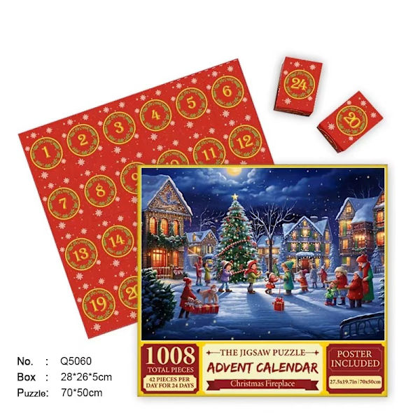 Julekalender Daglig Blindboks Puslespil 70 * 50cm S10