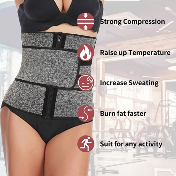 Dam Waist trainer Korsett Svettbältstrimmer Träning Fitness gray L