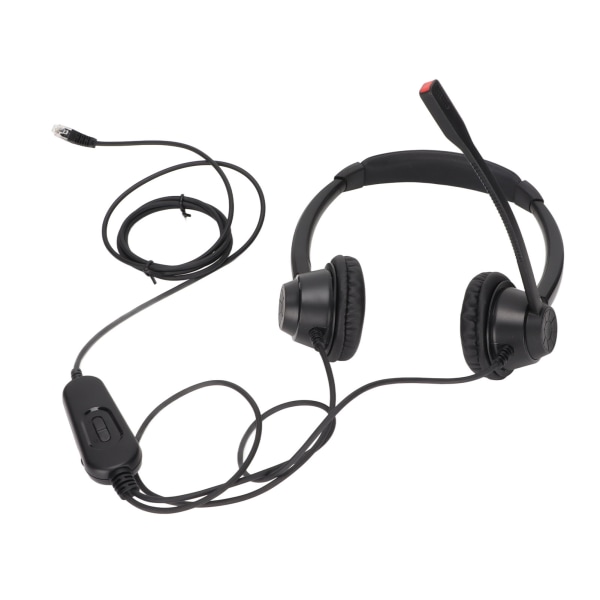 H390D‑RJ9‑MVA Telephone Headset Dual Ear RJ9 Plug Wired Black Noise Canceling Office Business Headset for Call Center