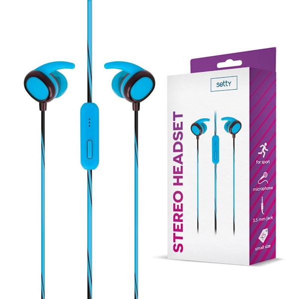 Setty In-Ear Sport Hörlurar/Headset - 3.5mm - Svart Blå