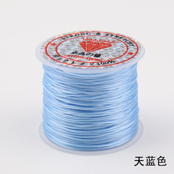 Farget elastisk tråd, krystalltråd, perletråd, armbåndstråd, -60 meter vevd armbånd DIY Sky Blue